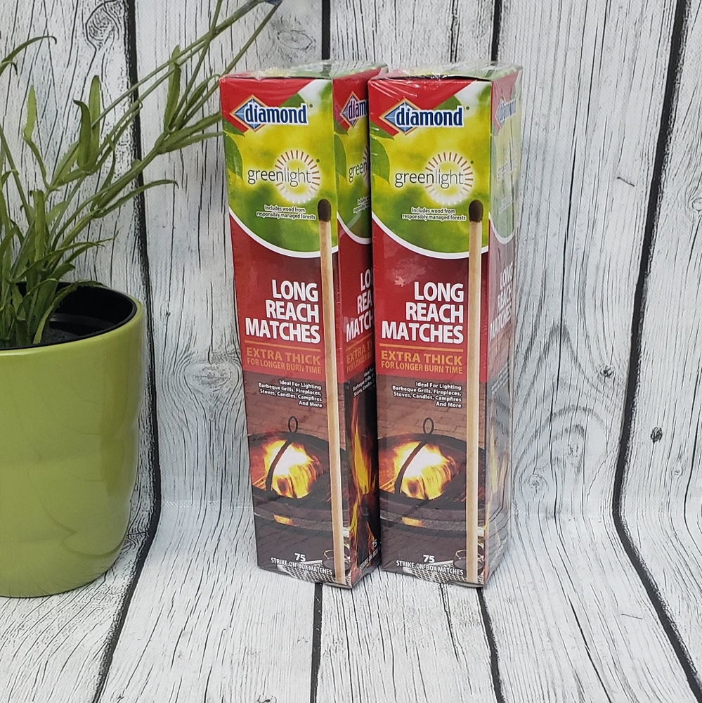 2 Packs LONG REACH MATCHES, 75 Count each